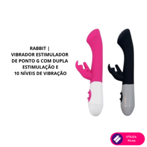 Rabbit | Vibrador Estimulador de Ponto G com Dupla Estimulação E 10 Modos de Vibração |18,5 X 3,0 Cm | Pink | Preto
