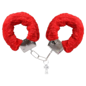 Algema de Metal Revestida de Pelúcia – Vermelho