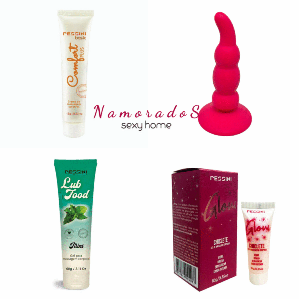 Kit Anal Dia dos Namorados | Dessensibilizante +Lubrificante + Plug + Gel Beijável