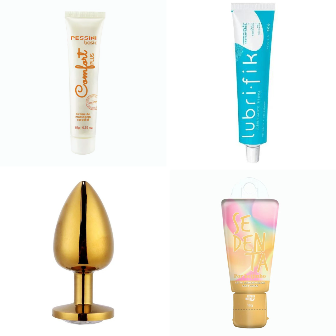 Combo Anal Comfort Plus | Dessensibilizante +Lubrificante + Plug + Gel Beijável