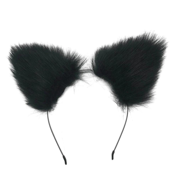 Tiara com orelhas de pelúcia | Preta