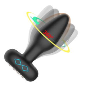 Plug Anal Vibratório por Aplicativo em Silicone com Rotação 360° | 11 x 6,0 | Preto