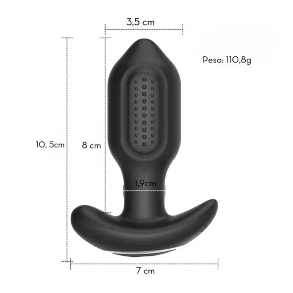 Plug Anal com Vibração por Aplicativo em Silicone com Rotação 360° | 9 Velocidades - Imagem 4