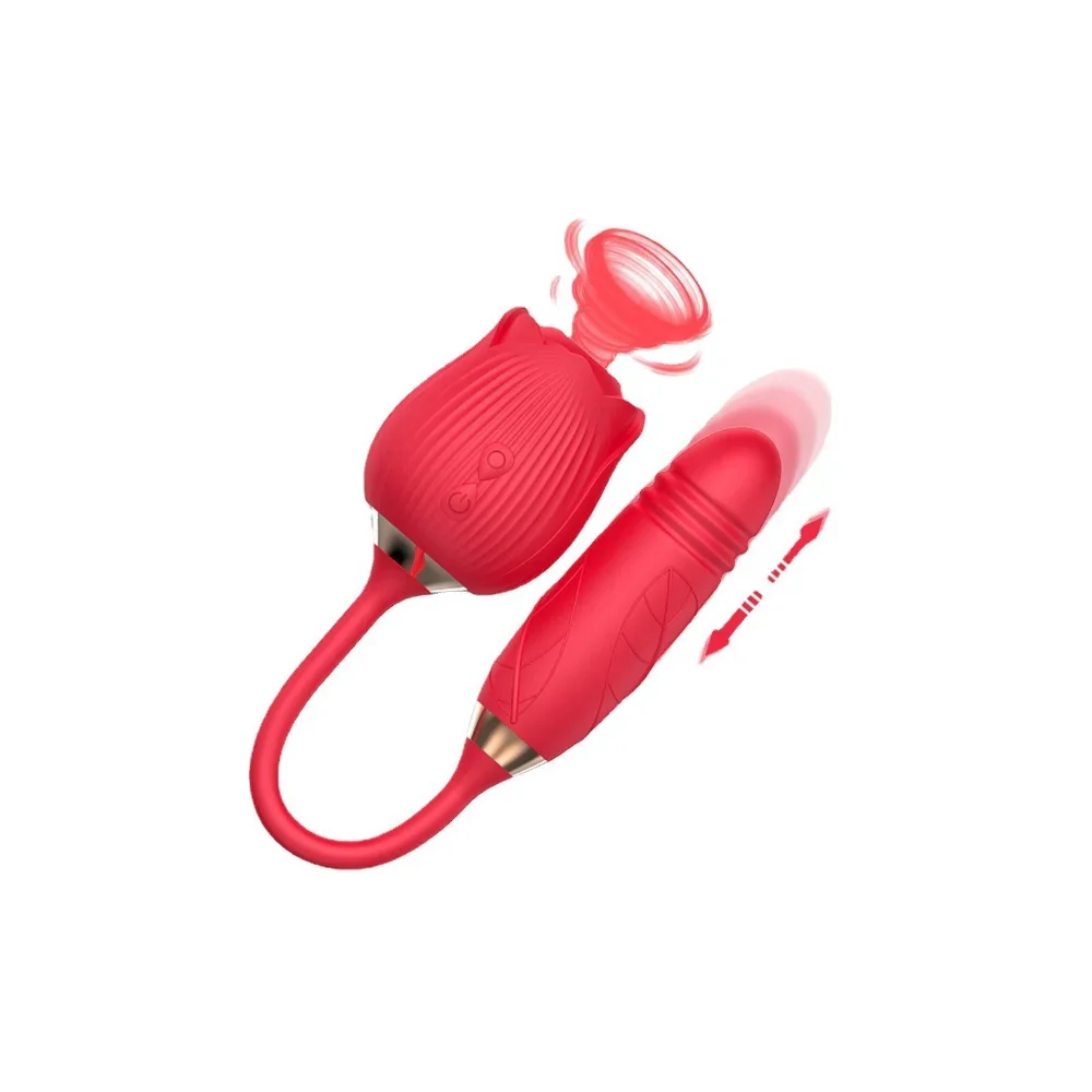 Estimulador Clitoriano em Formato de Rosa e Ponto G Vai e Vem - Imagem 2