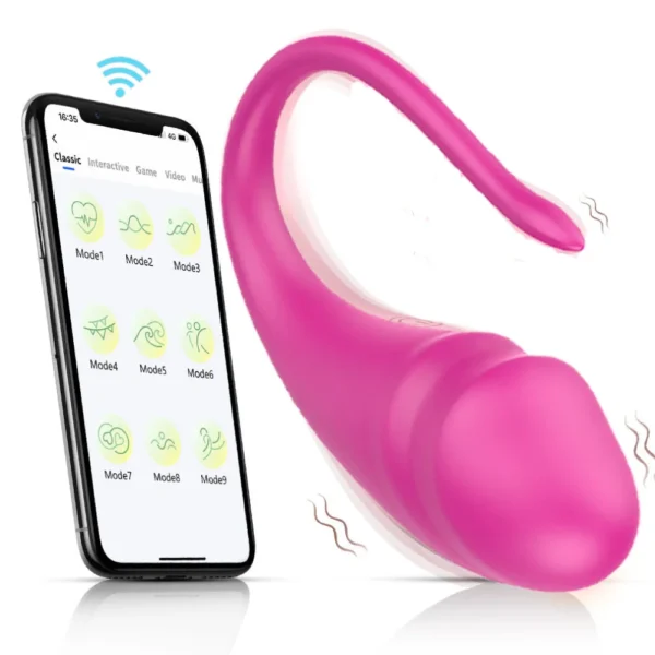 Vibrador de casal em formato de glande | 12,0 x 3,5 | USB | APLICATIVO
