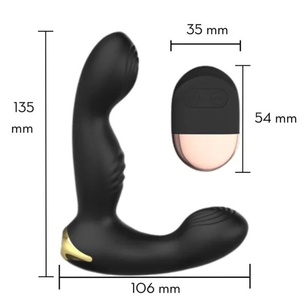 Massageador de Próstata com Estimulador de Testículos e Controle Remoto - Imagem 3