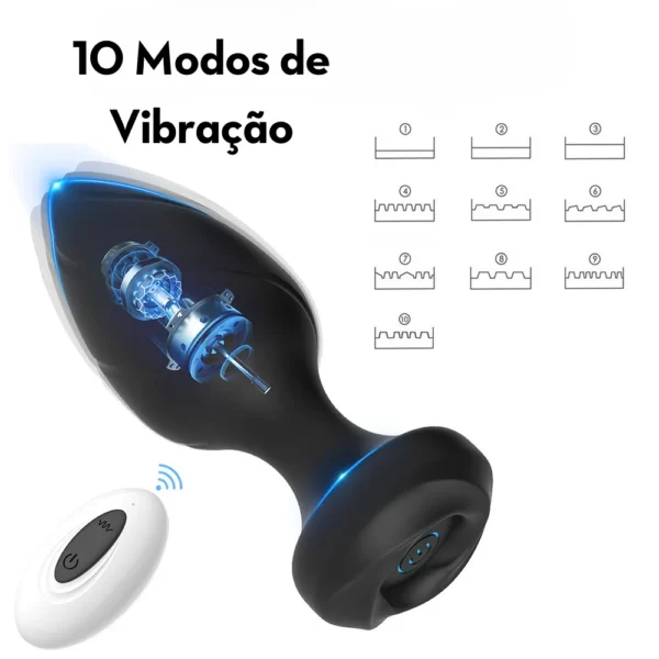 Plug Anal Vibratório em Silicone com Controle Remoto - Imagem 5