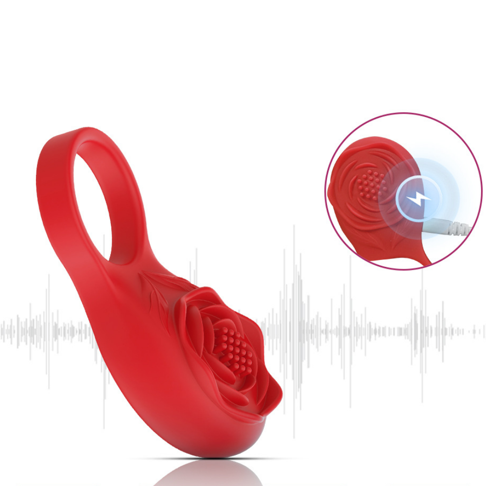 Anel Peniano em Formato de Flor com Estimulador de Testículos e Clitóris via APP | USB - Imagem 4