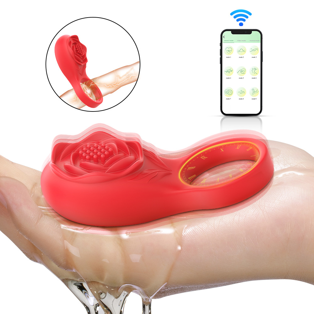 Anel Peniano em Formato de Flor com Estimulador de Testículos e Clitóris via APP | USB - Imagem 5