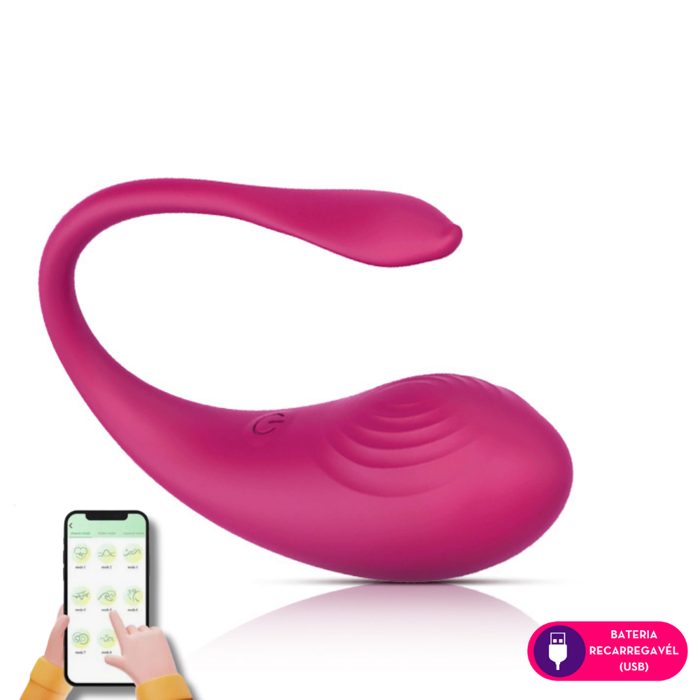 Vibrador de Casal 9 Modos de Vibração por Aplicativo | 9,5 x 4,0 | Roxo | USB
