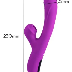 Vibrador Ponto G com Estimulador Clitoriano com Aquecimento | 23,0 x 3,0 cm | USB