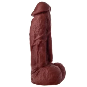 Prótese Realística com Escroto 18×4,5 Chocolate