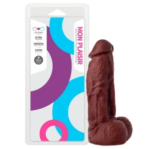 Prótese Realística com Escroto 18×4,5 Chocolate