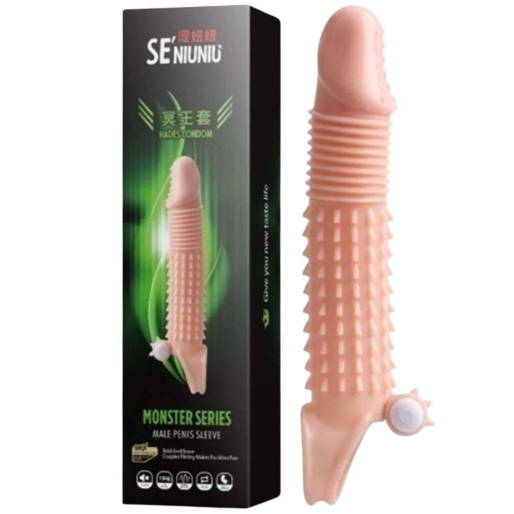 Capa peniana com Cerdas Massageadoras e Mini Capsula Vibratória | 21 x 3,5