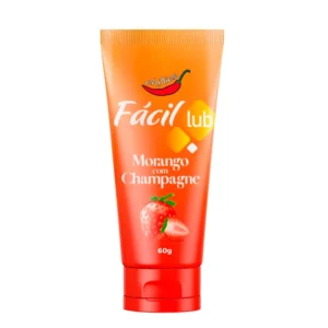 Fácil Lub Gel Lubrificante Beijável 60g - MORANGO COM CHAMPAGNE