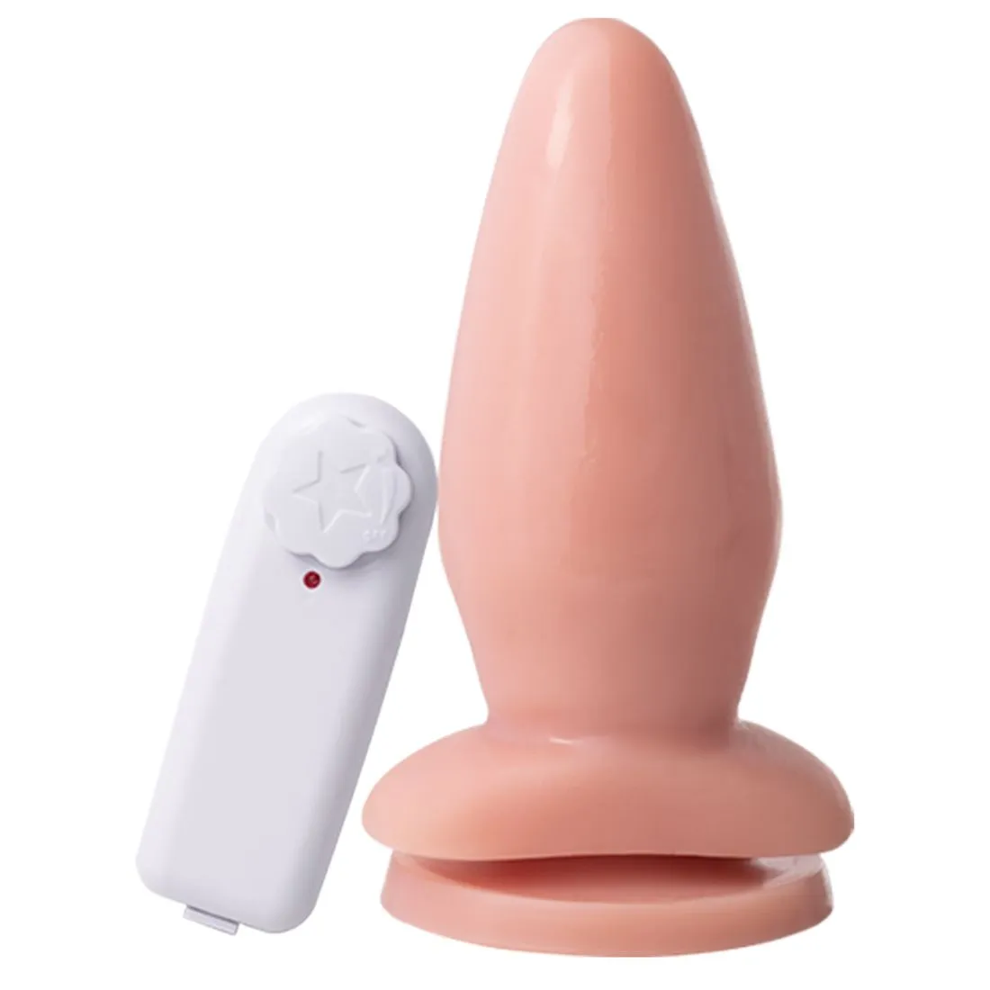 Plug Anal com Vibro e Ventosa 14cm | Bege