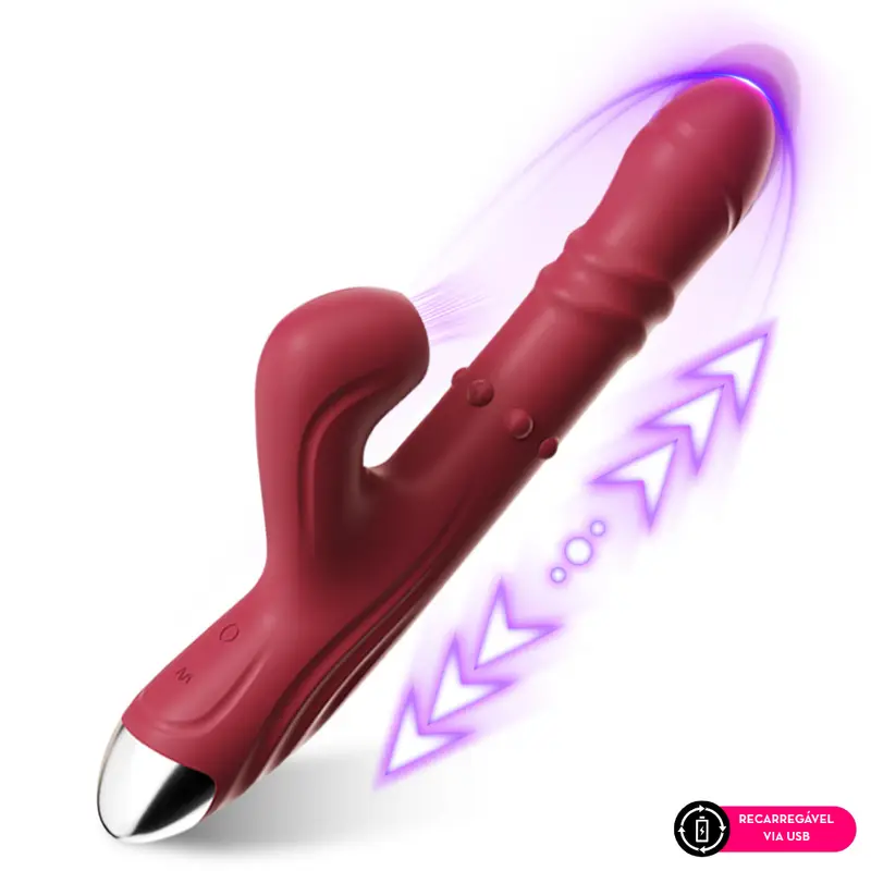 Vibrador Multifuncional com Esferas Rotativas com Movimento Vai e Vem e Vibroar | USB - Imagem 5