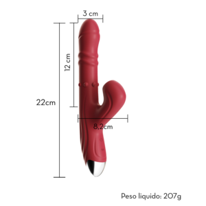 Vibrador Multifuncional com Esferas Rotativas com Movimento Vai e Vem e Vibroar  | USB